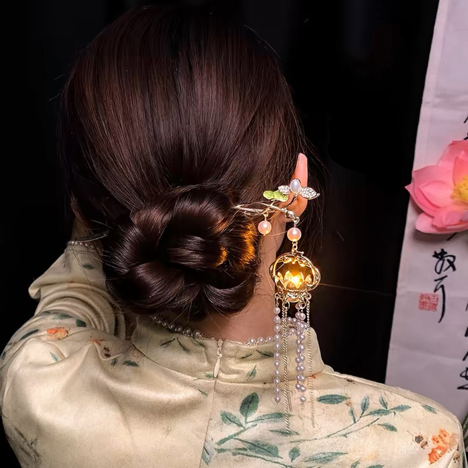 دبوس شعر على شكل زهرة مضيئة لل - مراجعة Hanbok Hair Pin وسعره