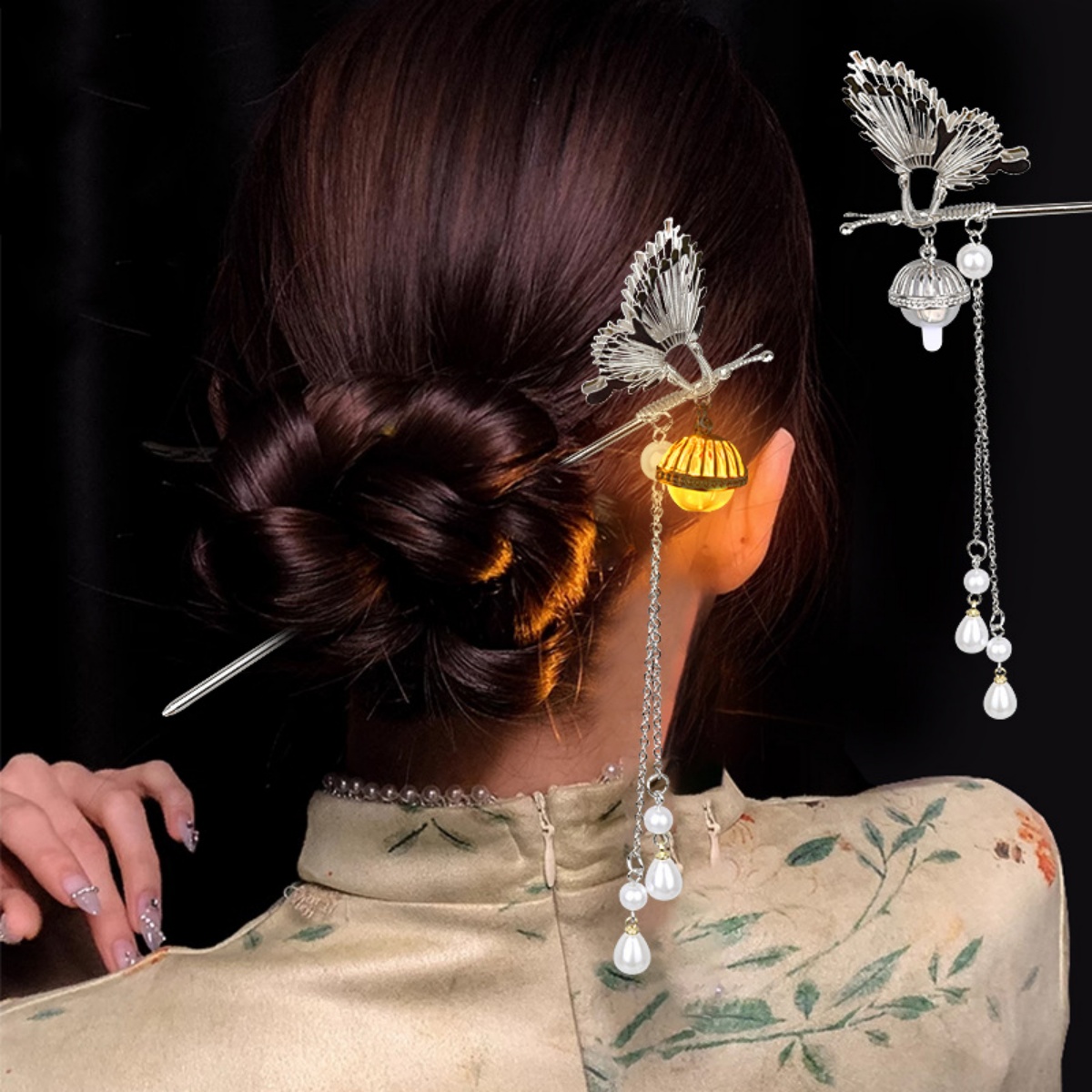 دبوس شعر على شكل زهرة مضيئة لل - مراجعة Hanbok Hair Pin وسعره