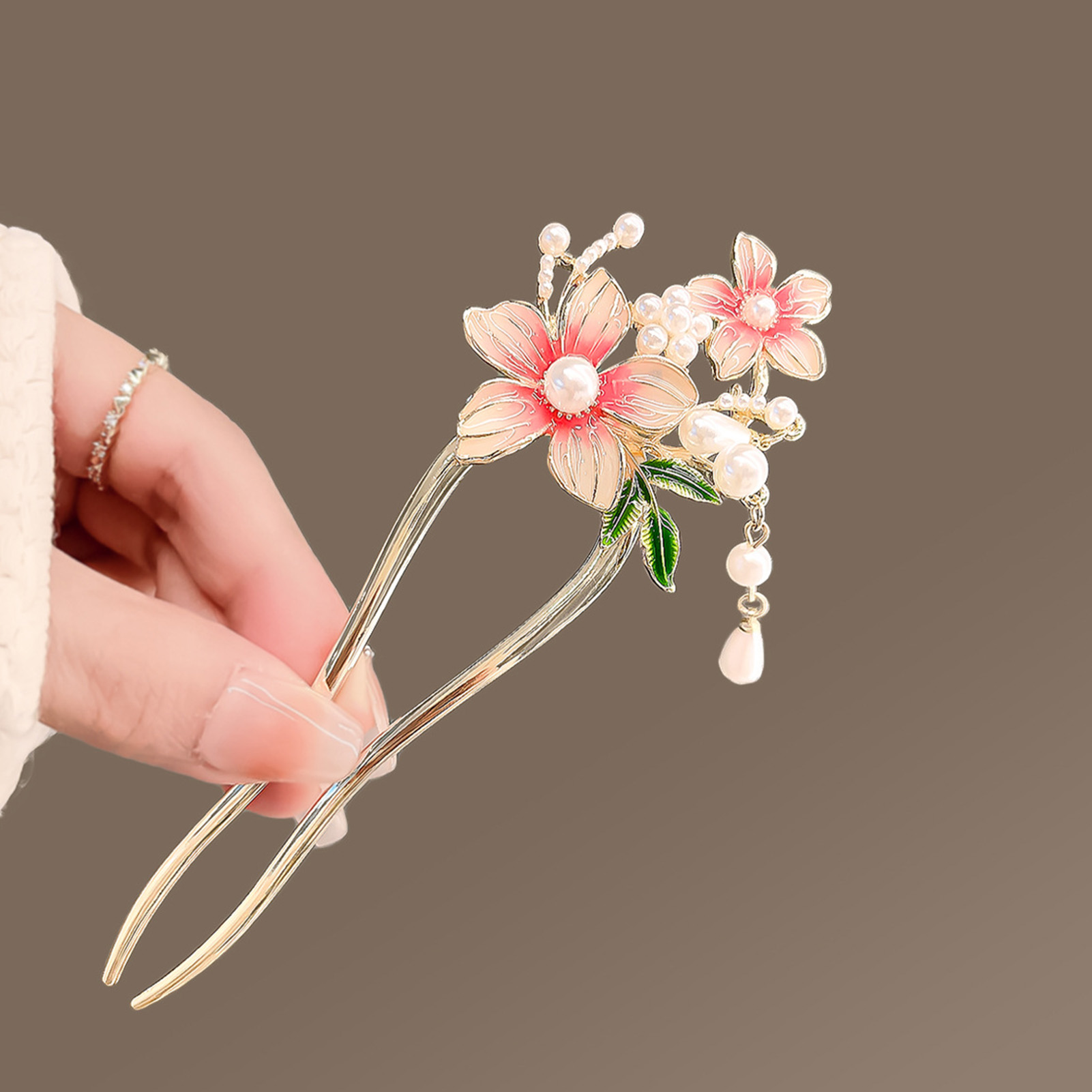 أنيقة الوردي زهرة الشعر دبوس U - مراجعة Hanbok Hair Pin وسعره