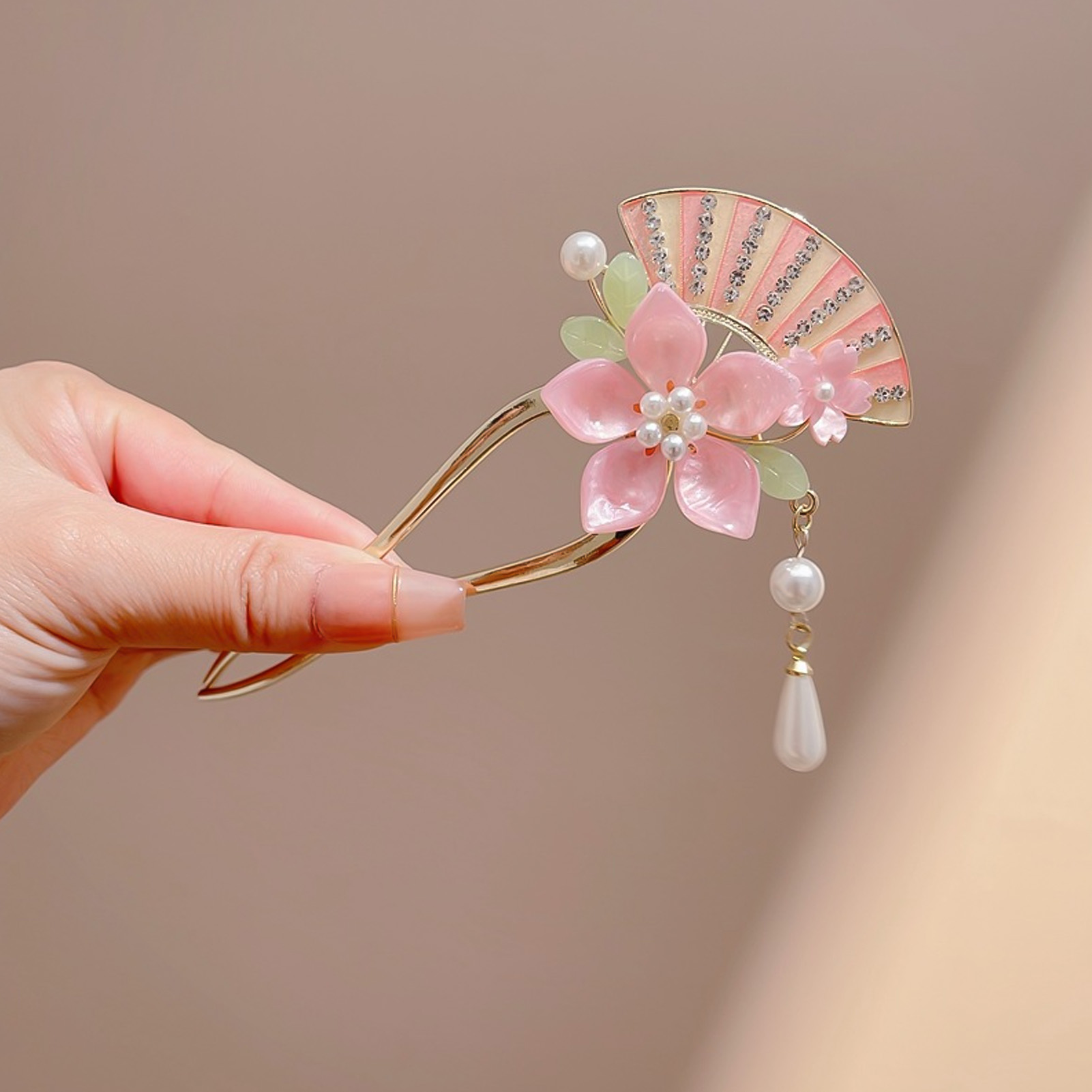 أنيقة الوردي زهرة الشعر دبوس U - مراجعة Hanbok Hair Pin وسعره